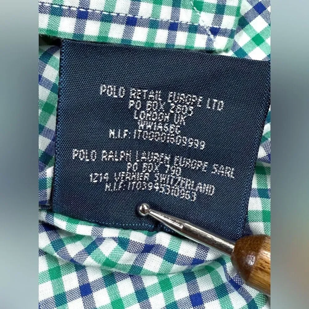 RALPH LAUREN Boys Check Plaid Button‎ Down Shirt 7 Classic Preppy Casual